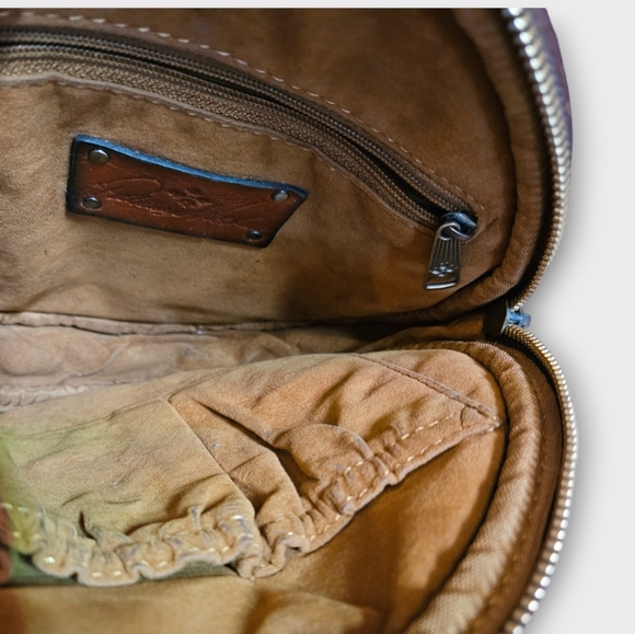 Patricia Nash Leopard Pony Hair Leather Circle Crossbody Bag - Picture 8 of 8